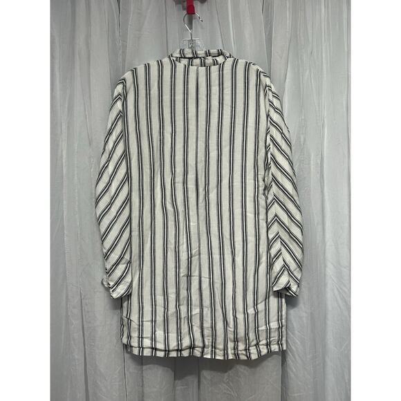 Anthropologie Pilcro Relaxed Striped Boho Lagenlook Linen Blazer Jacket XS - Picture 11 of 12